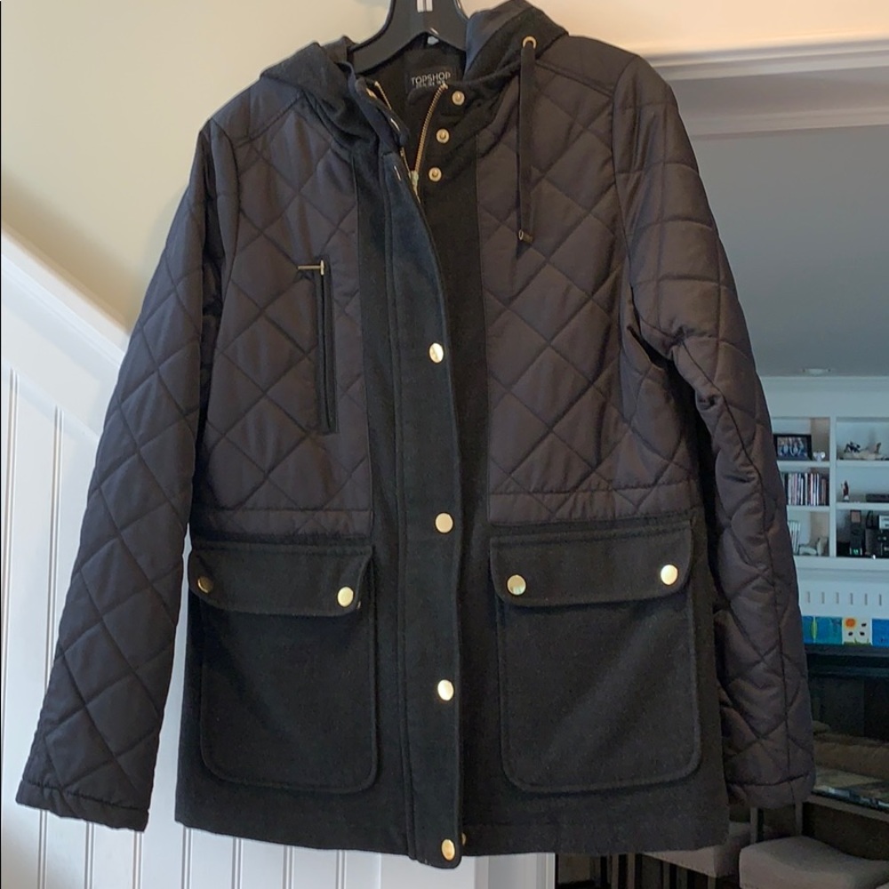 TopShop Quilted wool topper jacket